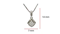 14K White Gold 0.34cttw Princess Cut Canadian Diamond Pendant, 18"