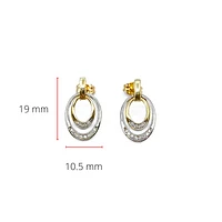10K White & Yellow Gold 0.10cttw Diamond Double Eternity Earrings
