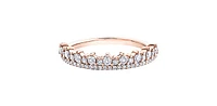 10K Rose Gold 0.50cttw Crown Diamond Ring - Size 6.75