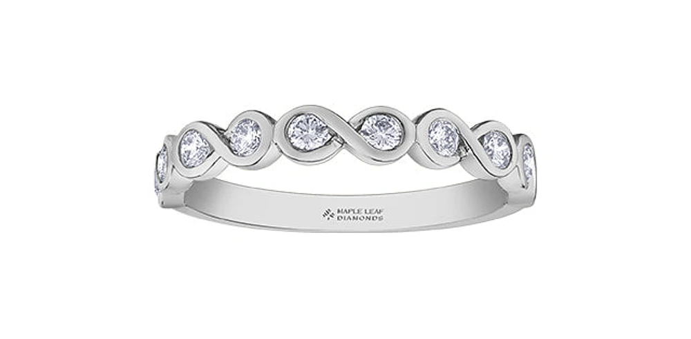 14K White Gold 0.40cttw Canadian Diamond Infinity Ring
