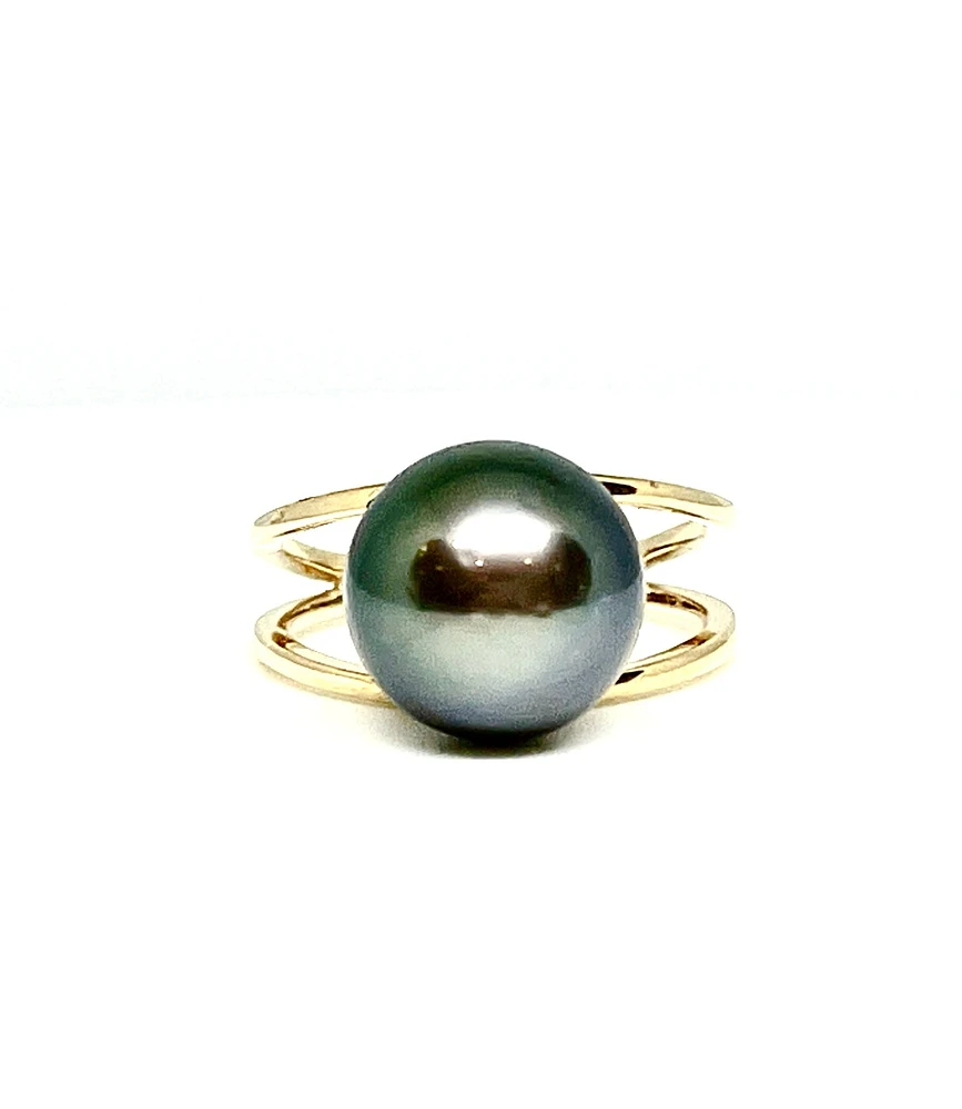 14K Yellow Gold Tahitian Pearl Ring