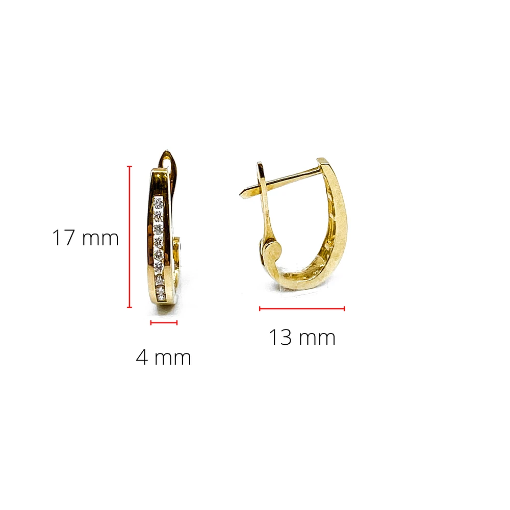 10K Yellow Gold 0.50cttw Diamond Hoop Earrings