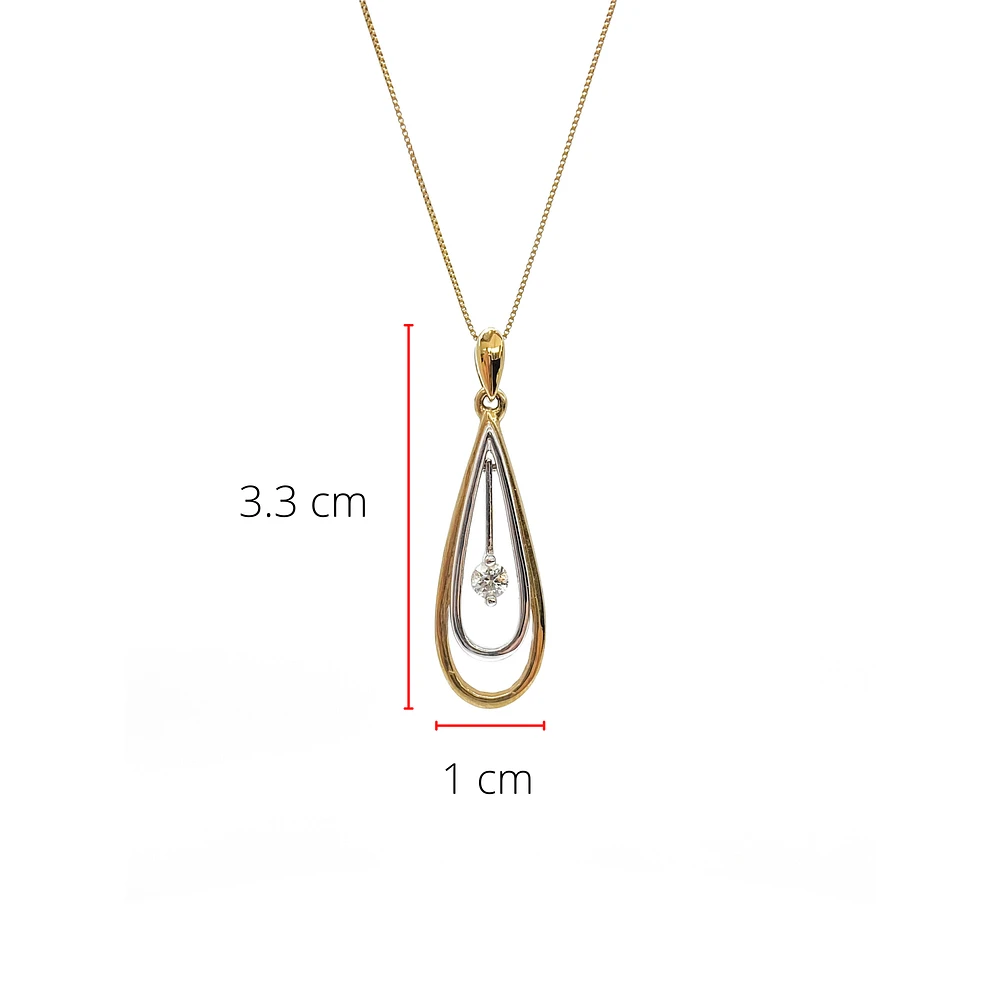 10K White & Yellow Gold 0.10cttw Canadian Diamond Necklace, 18"