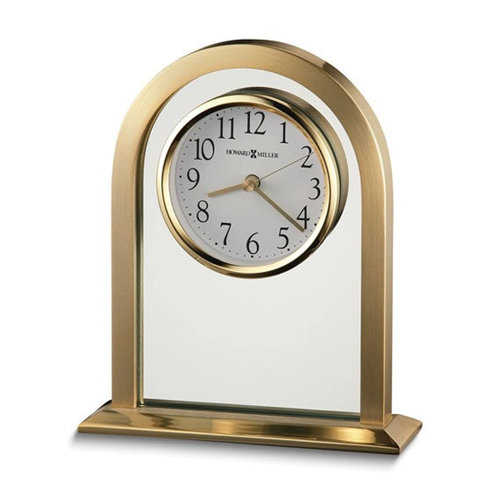 Howard Miller Imperial Brass Finish and Glass Quartz Table Clock