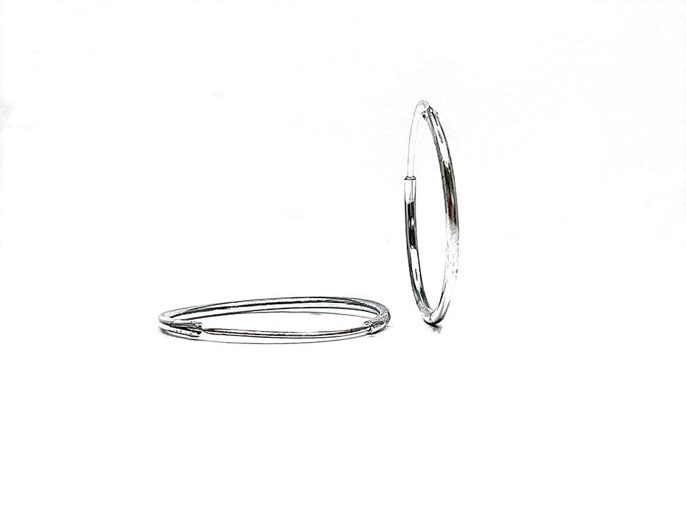925 Sterling Silver Endless Hoop Earrings 30mm