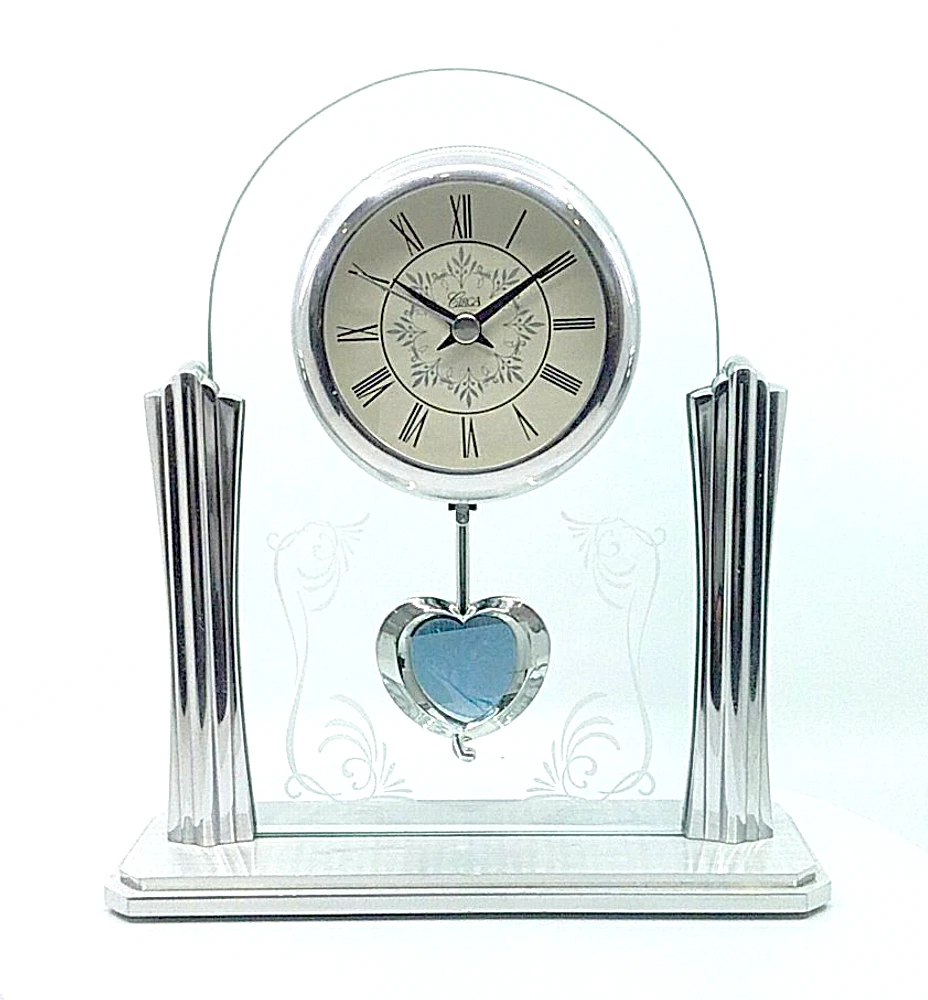 Heart Pendulum Glass Clock