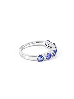10K White Gold 1.20cttw Tanzanite & 0.15cttw Diamond Ring, size 6.5