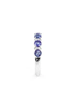 10K White Gold 1.20cttw Tanzanite & 0.15cttw Diamond Ring, size 6.5