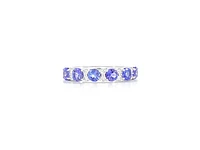 10K White Gold 1.20cttw Tanzanite & 0.15cttw Diamond Ring, size 6.5