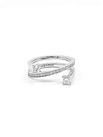 14K White Gold 0.56cttw Canadian Diamond Ring, size 6