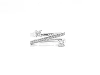 14K White Gold 0.56cttw Canadian Diamond Ring, size 6