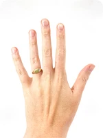 10K Yellow Gold 0.008cttw Diamond Signet Ring, size 6