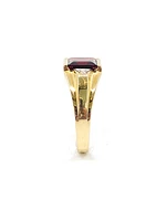 10K Yellow Gold 3.0cttw Genuine Garnet & 0.03cttw Diamond Gents Ring, 10 - /