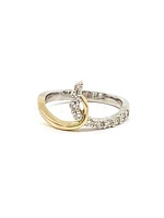 10K White & Yellow Gold 0.25cttw Diamond Ring, 6.5 - / 4.5