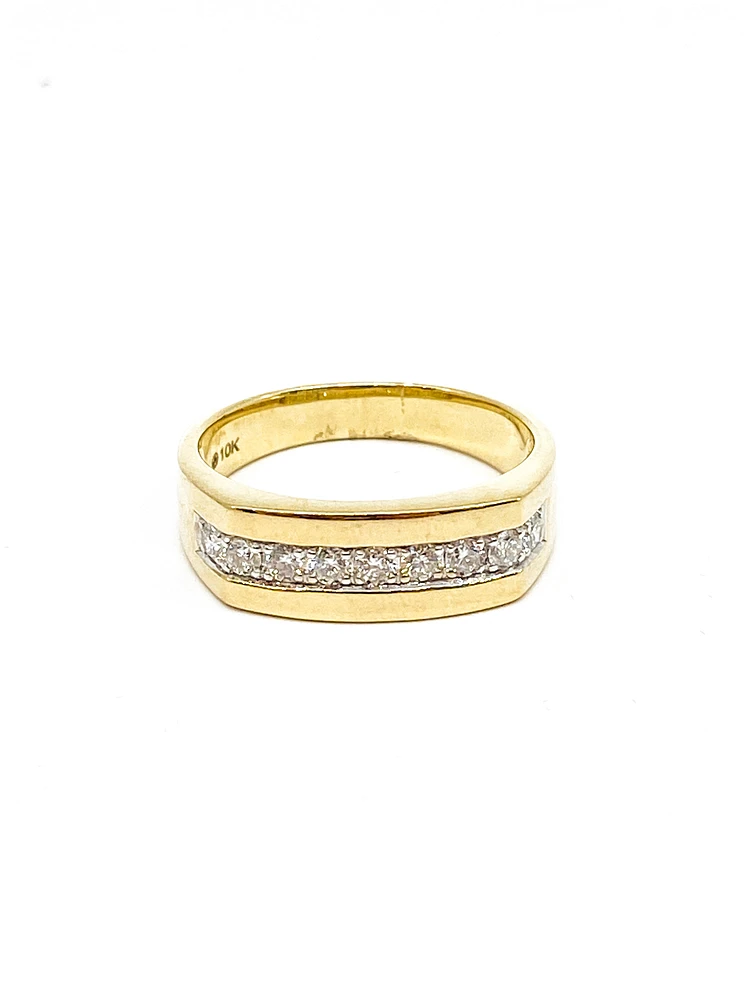 10K Yellow Gold 0.50ttw Gents Diamond Ring, size 10
