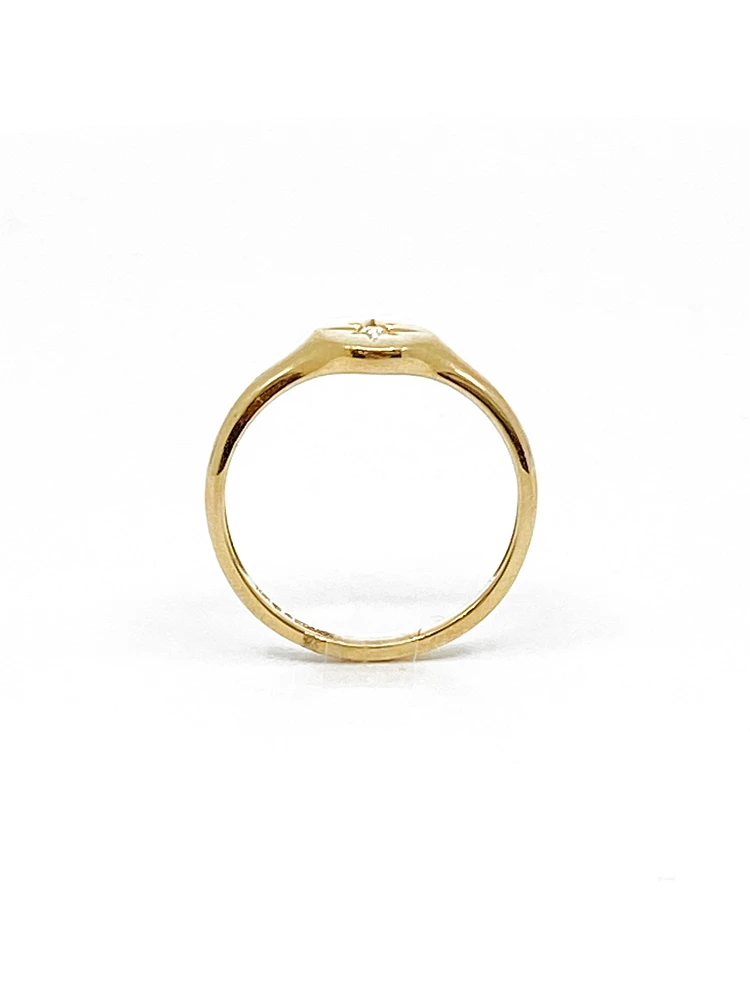 10K Yellow Gold 0.027 Canadian Diamond Ring, size 6.5