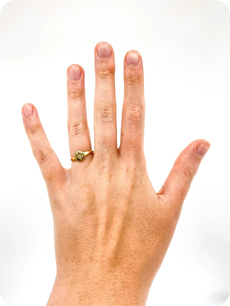 10K Yellow Gold 0.027 Canadian Diamond Ring, size 6.5