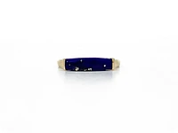 10K Yellow Gold 14mm Genuine Lapis Lazuli Ring, size 6.5