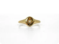 10K Yellow Gold 0.027 Canadian Diamond Ring, size 6.5