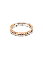 10K Rose & White Gold 0.30cttw Diamond Band, size 6.5