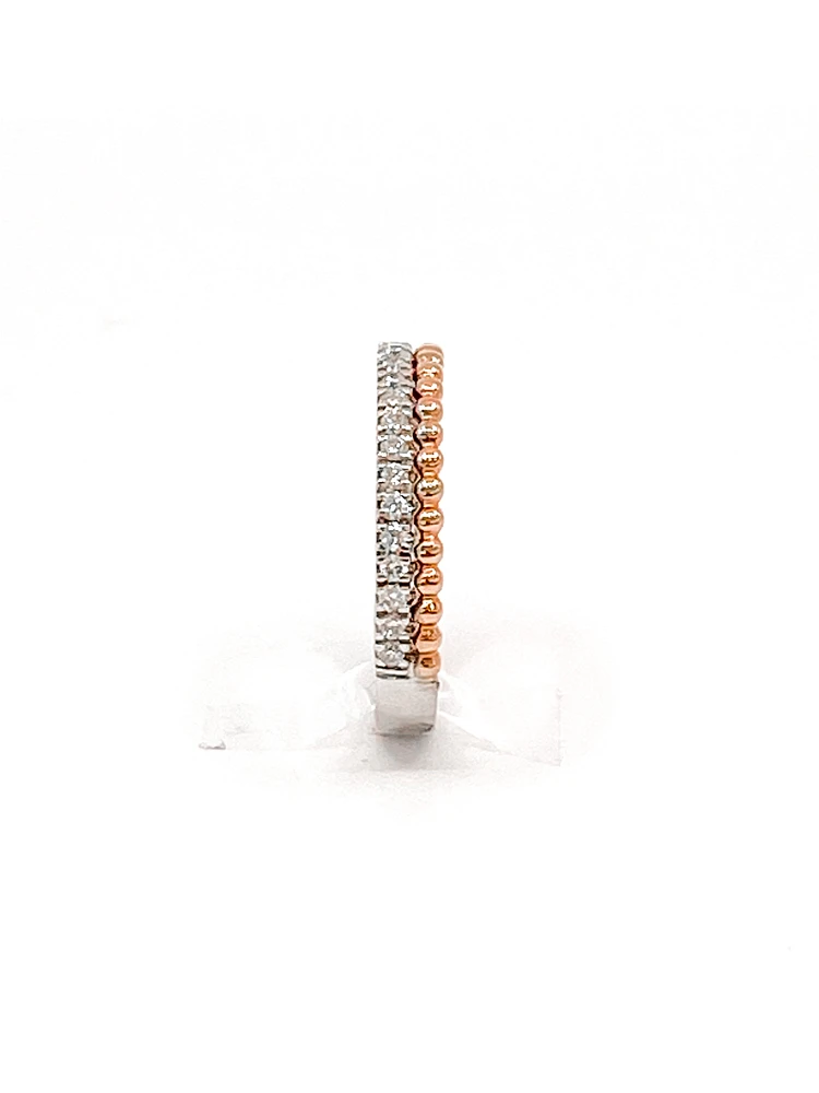 10K Rose & White Gold 0.30cttw Diamond Band, size 6.5