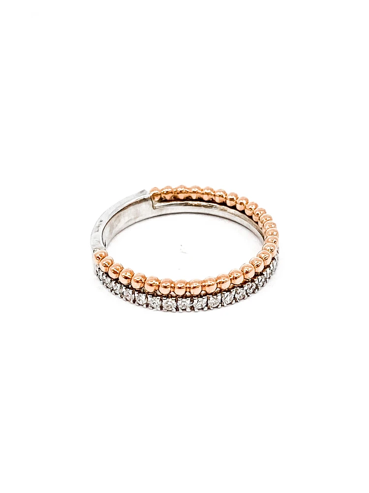 10K Rose & White Gold 0.30cttw Diamond Band, size 6.5