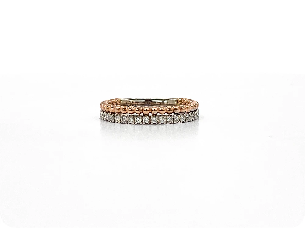 10K Rose & White Gold 0.30cttw Diamond Band, size 6.5