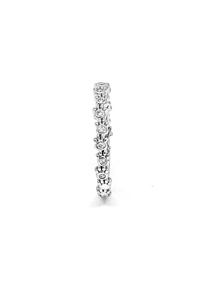 10K White Gold 0.065cttw Diamond Paw Print Ring, size 6.5