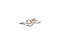 10K White Gold Heart Shape 0.054cttw Diamond Ring, size 6.5