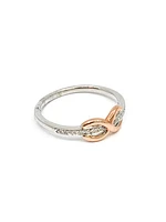 10K White & Rose Gold 0.05cttw Diamond Infinity Ring