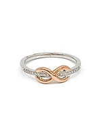 10K White & Rose Gold 0.05cttw Diamond Infinity Ring