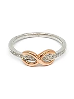 10K White & Rose Gold 0.05cttw Diamond Infinity Ring