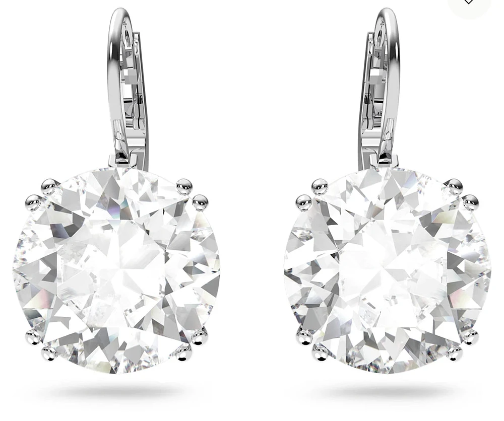 Swarovski Millenia drop earrings, Round cut, White, Rhodium plated 5628351/5689712 (SS)