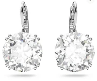 Swarovski Millenia drop earrings, Round cut, White, Rhodium plated 5628351/5689712 (SS)