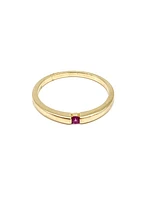 10K Yellow Gold 0.07cttw Genuine Ruby Ring, size 6