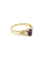 10K Yellow Gold 0.44cttw Oval Cut Amethyst & 0.02cttw Diamond Ring - 4.5