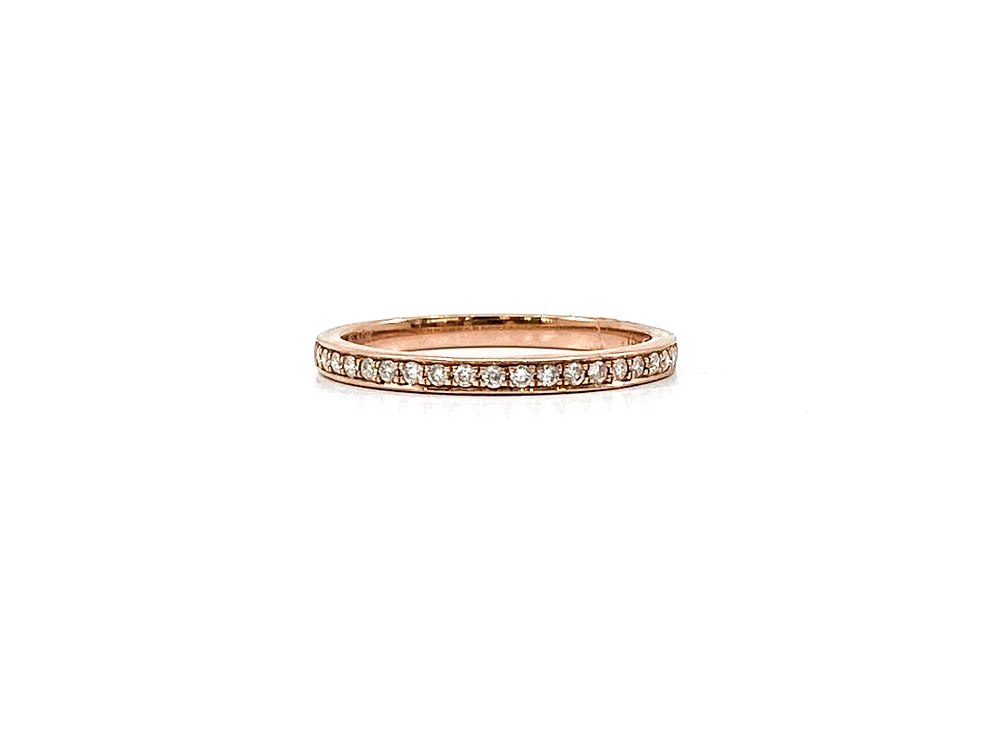 10K Rose Gold 0.15cttw Round Cut Diamond Ring