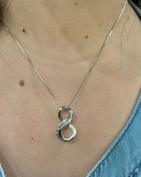 Sterling Silver 0.063cttw Diamond Infinity Necklace, 18"