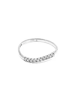 10K White Gold 0.10cttw Round Diamond Ring, 6.5