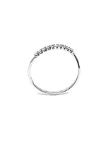 10K White Gold 0.10cttw Round Diamond Ring, 6.5