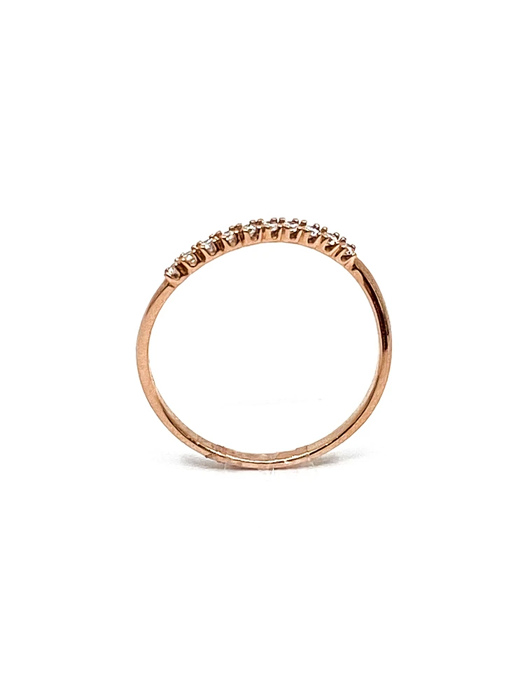 10K Rose Gold 0.10cttw Round Cut Diamond Ring, size 6