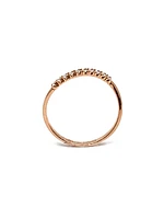10K Rose Gold 0.10cttw Round Cut Diamond Ring, size 6
