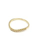 10K Yellow Gold Diamond 0.10cttw Round Cut Band, 6.5