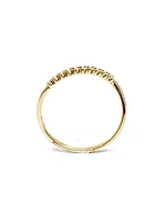 10K Yellow Gold Diamond 0.10cttw Round Cut Band, 6.5