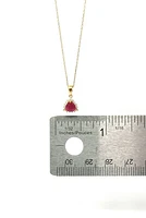 10K Yellow Gold Ruby and Diamond Necklace, 18"