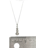 10K White Gold 0.06cttw Diamond Pendant, 18"