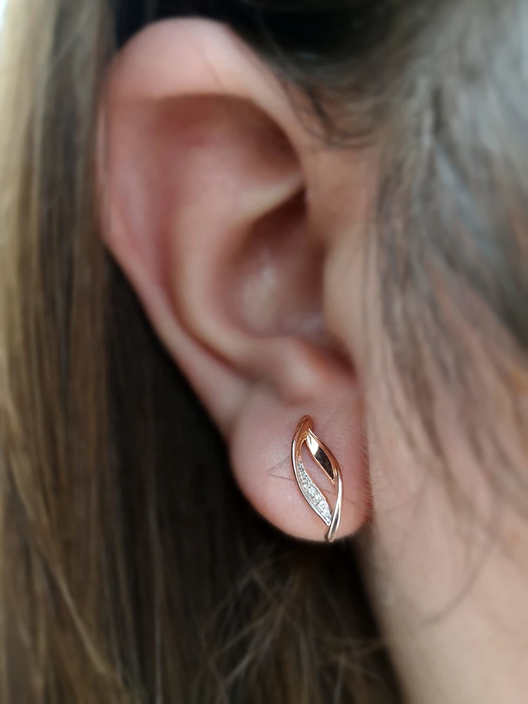 Rose Gold Diamond Earrings