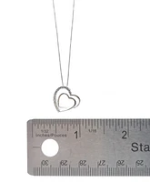 10K White Gold 0.05cttw Diamond Heart Pendant, 18"