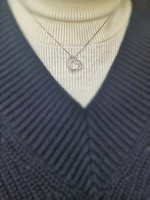 10K White Gold 0.05cttw Diamond Heart Pendant, 18"