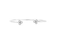14K White Gold 0.24cttw Diamond Cuff Bangle, 6.5"